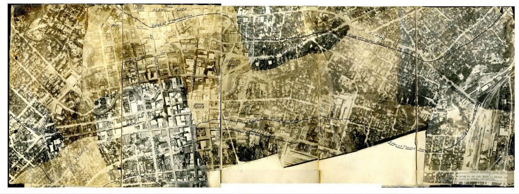 Aerial View of Damage from 1921 San Antonio Flood