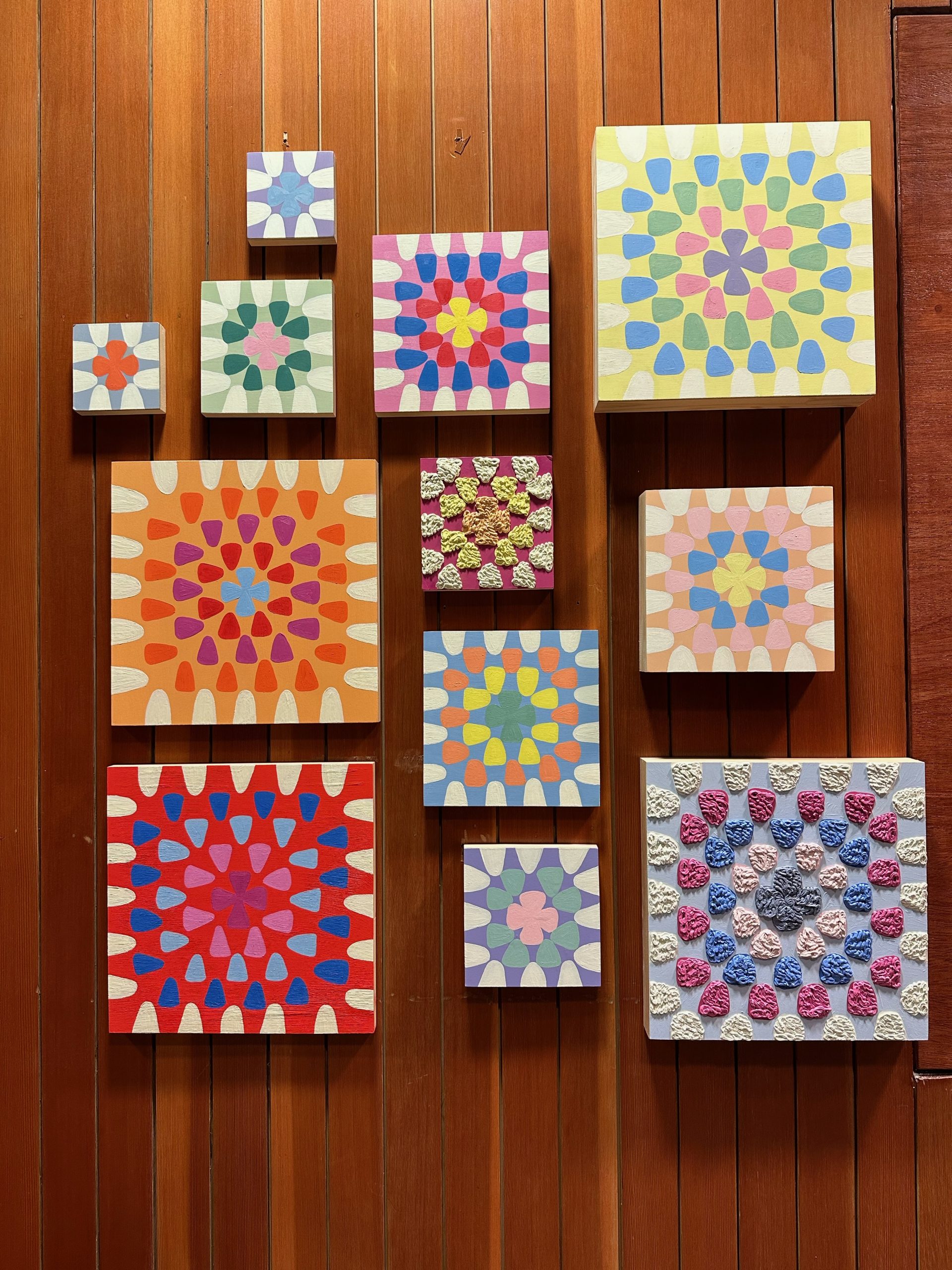 granny squares quilt and multicolor